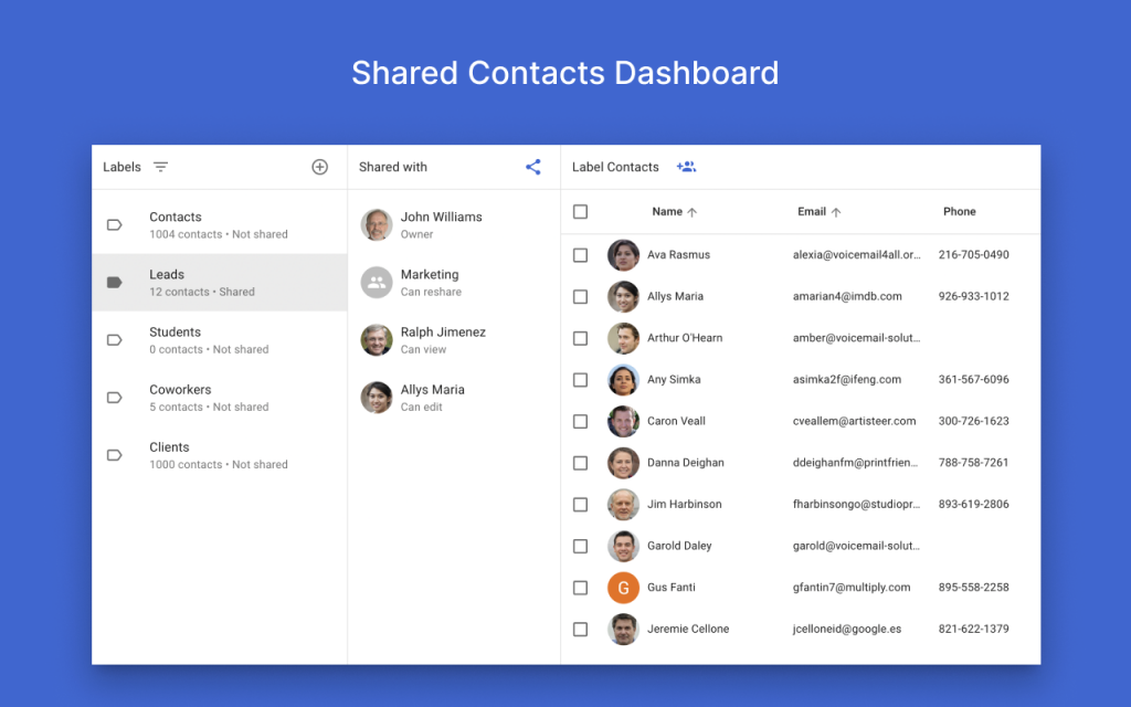 Shared Contacts Manager